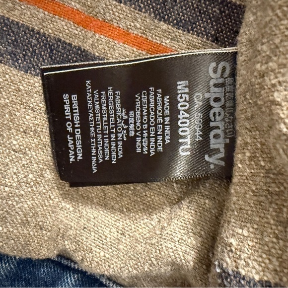 Superdry Men’s Hooded Worker Jacket Denim Blue Size Small - Picture 15 of 15